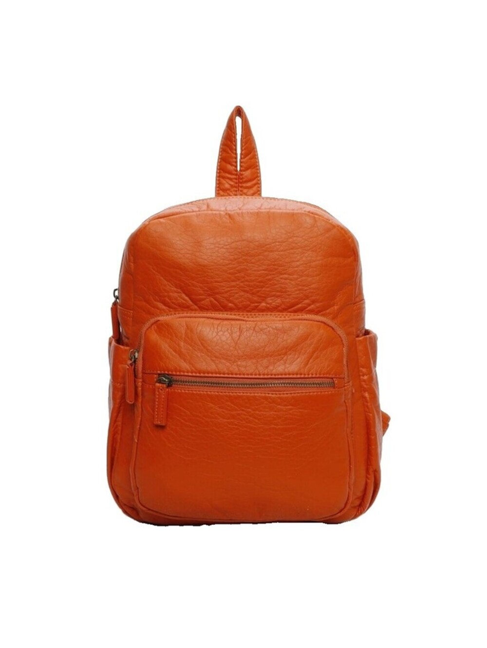 Women's Ampere Creations Orange Backpack Lightweight Gold Hardware Zipper Accent